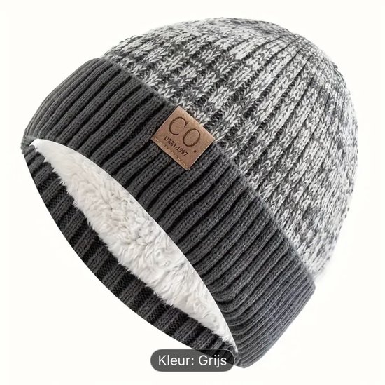 GUGGEN Mountain K119 hoed Wintermuts met pompon en fleece voering