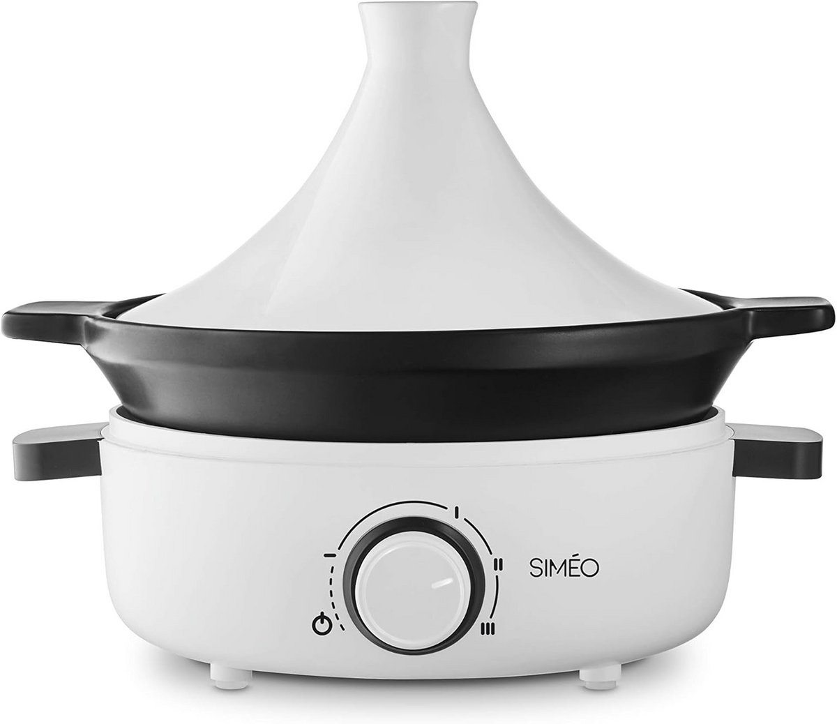Elektrische Tajine 1000W - 1,8 L voor 4 personen - Keramisch deksel - Langzaam koken - Met grillplaat