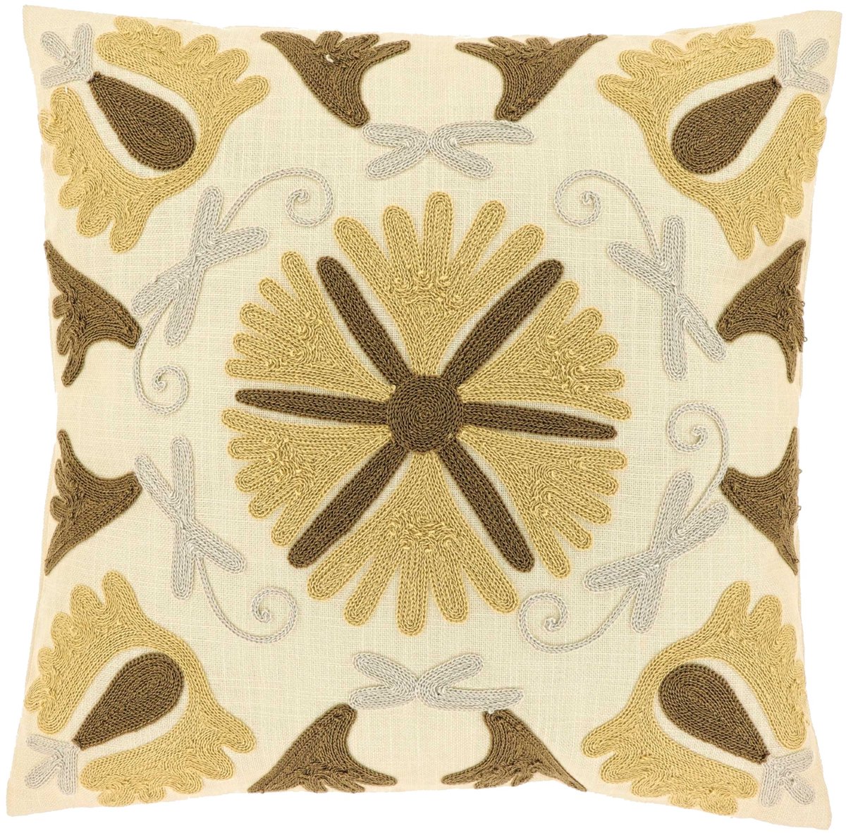 Unique Living Sierkussen Rio - Textiel - Bruin - 45x45 cm (BxD) - Kleur Dessin 1 Beige/Bruin