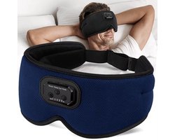 Lunea™ Muziek Slaapmasker met White Noise & Bluetooth – 24 Geluiden – Donkerblauw - 3D Lichtdicht Ontwerp – Ultradunne Speakers – Koelend & Comfortabel – Ideaal voor Zijslapers