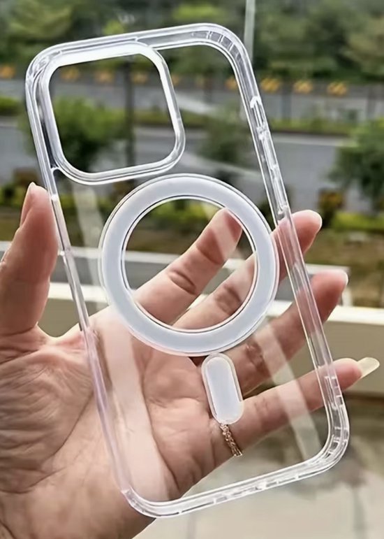 iPhone 16 Pro Transparant MagSafe Hoesje – Crystal Clear Shockproof Case – Ondersteunt Draadloos & MagSafe Opladen – Anti-Yellow Bescherming – Sterke Magnetische Grip – Slank Premium Design