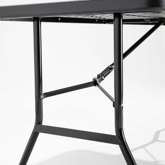 Opvouwbare klaptafel 200 cm zwart - Stevige tafel voor binnen en buiten — afbeelding 3