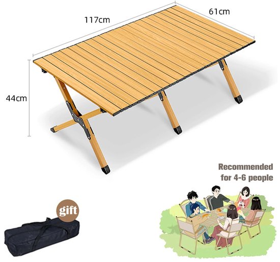 Bo-Camp Premium campingtafel ovaal met afneembare poten (150x80 cm