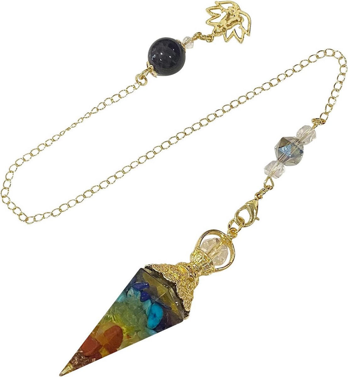 Chakra Slinger Edelsteen Hanger - Radiesthesie Slinger voor Chakra Healing, Reiki, Meditatie & Intuïtie - Edelsteen Pendel met Ketting