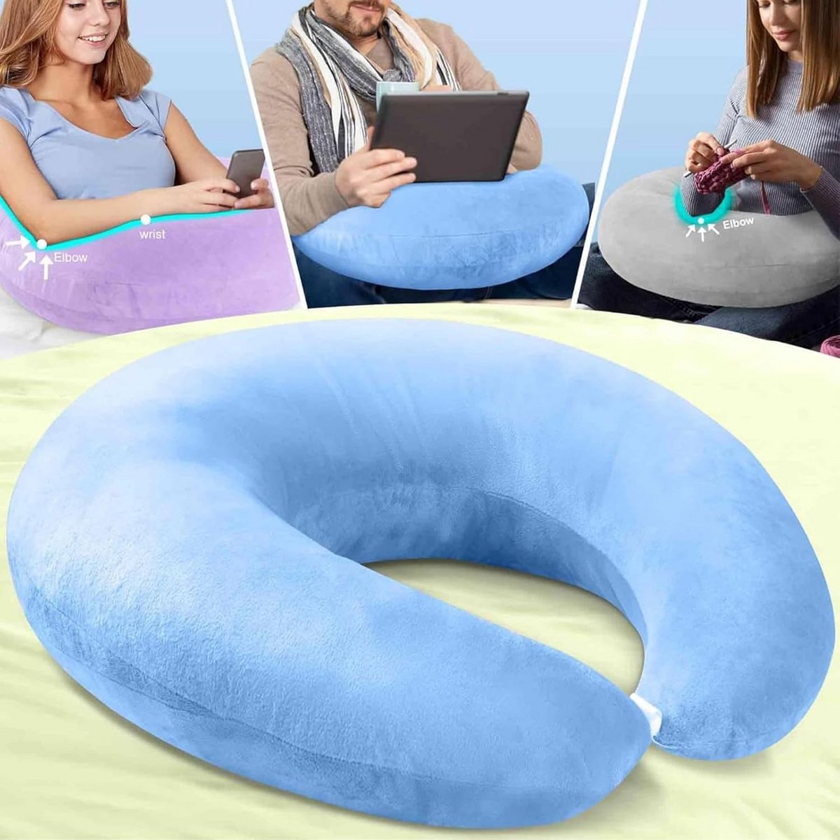 Ergonomisch leeskussen voor bed en bank – ondersteuning voor nek, rug en armen – ideaal vo