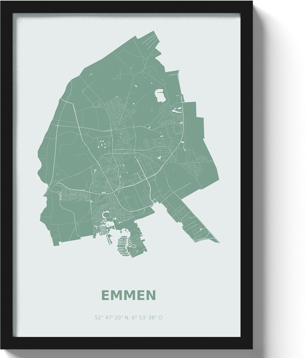 Poster Emmen A3 - 30 x 42 cm - Groen (Exclusief Lijst)