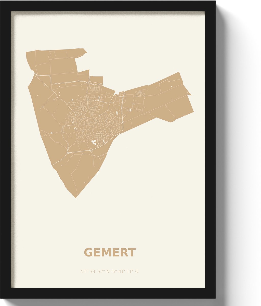 Poster Gemert A3 - 30 x 42 cm - Beige (Exclusief Lijst)
