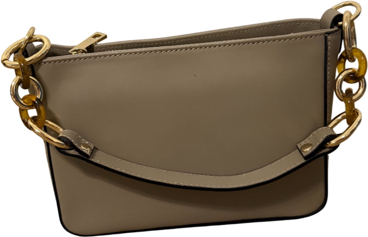 Roose - Dames Tas - Handtas - Schoudertas - Tote Bag - Crossbody Tas - Taupe Hand en Crossbodytas