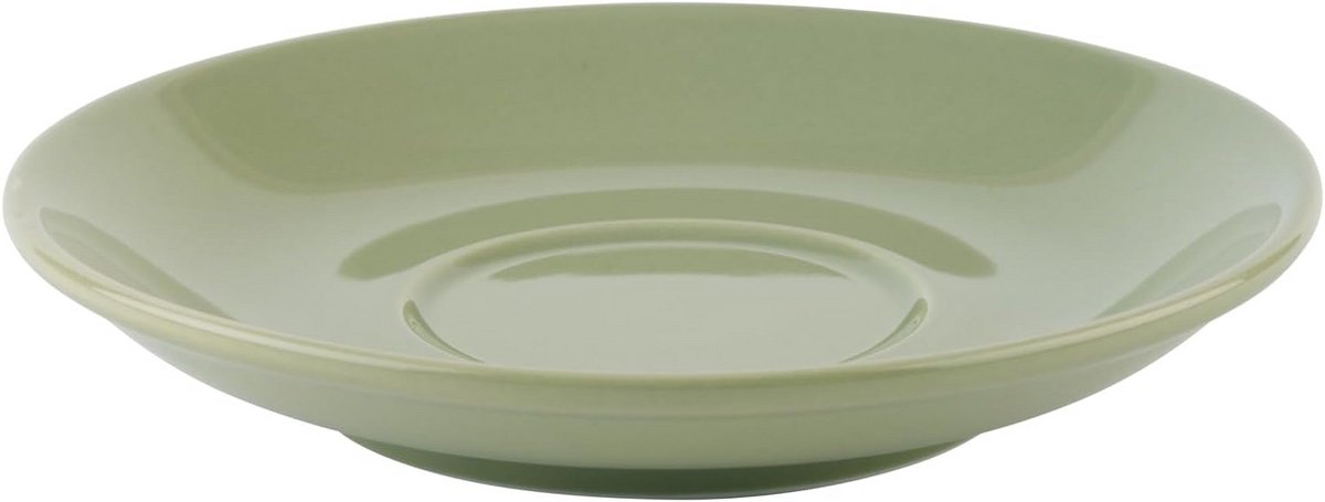Groene koffieschotel aardewerk Ø 14,5 cm hoogte 2,5 cm