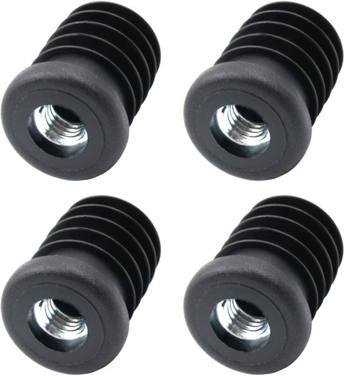 Design61 M8 Schroefdraadstop - Voor Ronde Buizen Ã˜ 22 mm - Polyamide en Verzinkt Staal