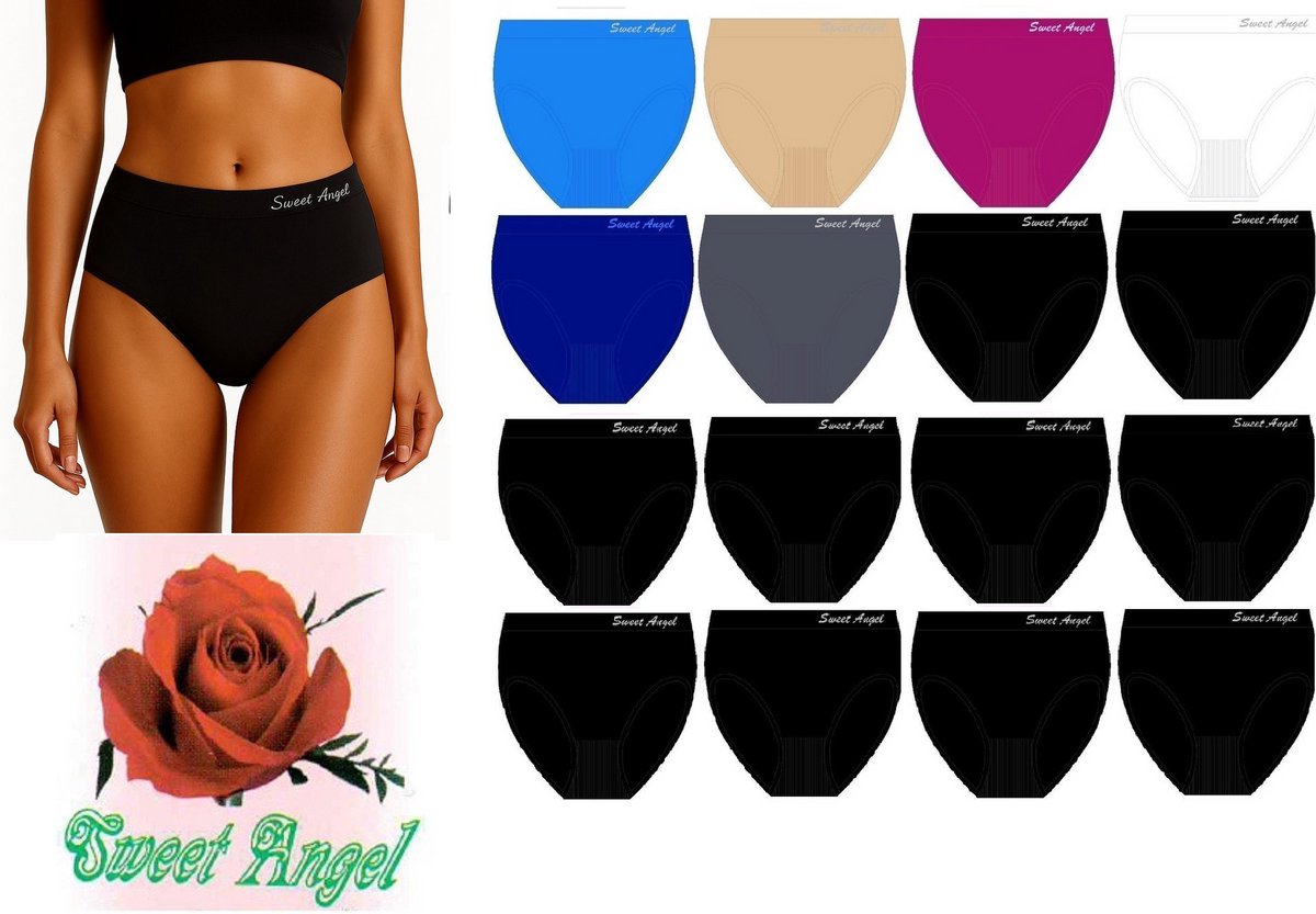 Sweet Angel® Naadloze Damesslips – 16-Pack | Ultiem Comfort & Onzichtbaar Onder Kleding - Maat M