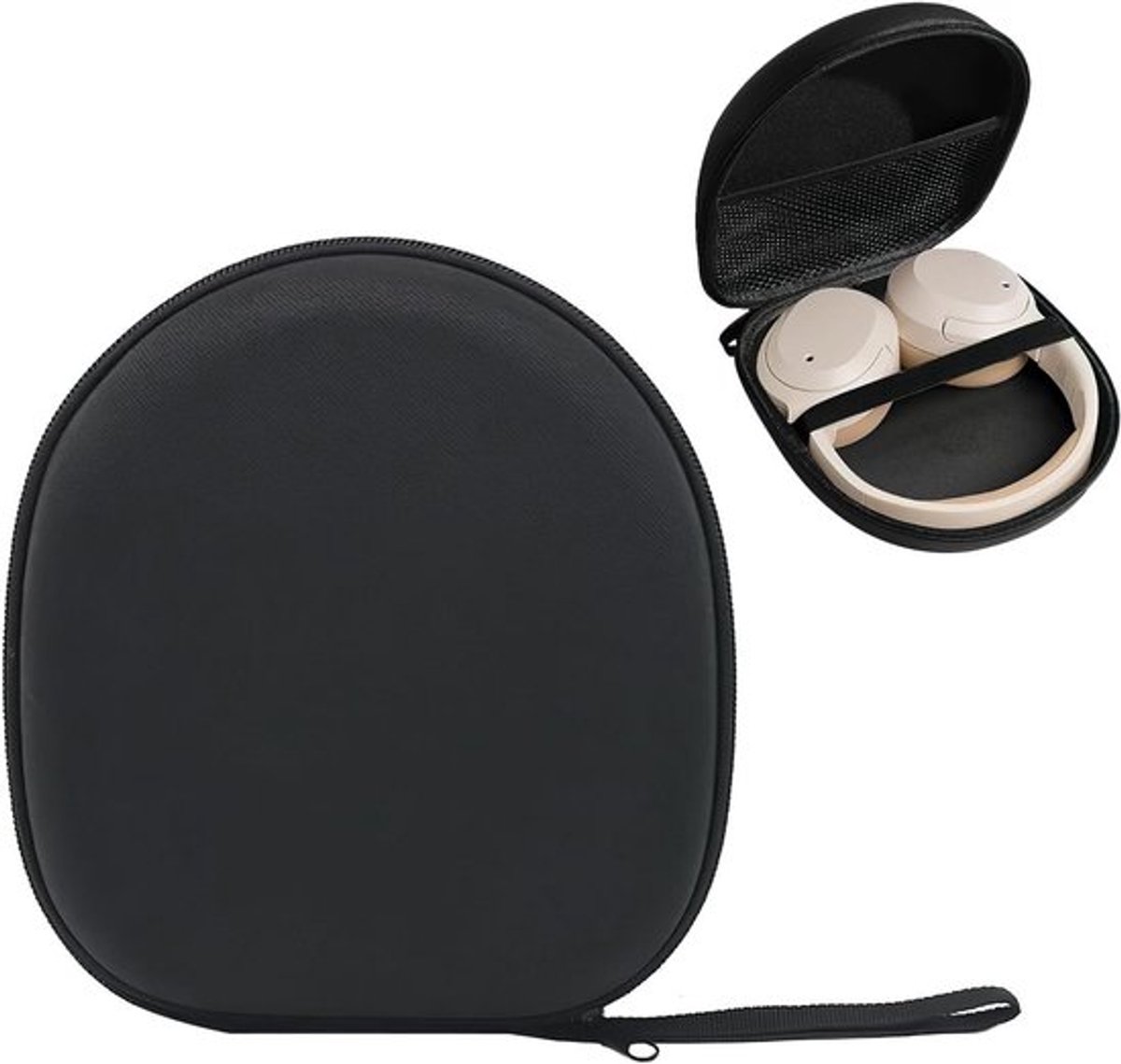 Hardcase voor koptelefoon - Compatibel met Sony MDR-XFB950BT MDRZX310 MDRZX330 COWIN E7 Bose QC25 Grado SR80 - Gemaakt van duurzaam nylon in zwart - Universele maat