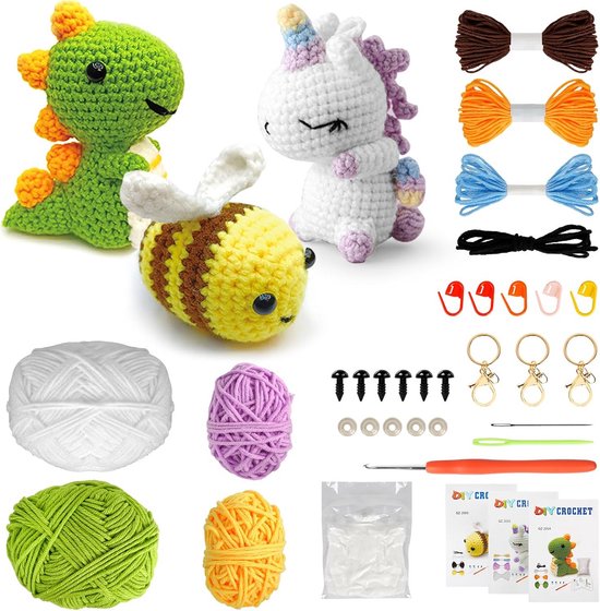Haakset voor beginners Haken Dieren Kits Breien Starter Pack voor Volwassenen en Kinderen Leuke Muis Dieren Haak Kits met Video Tutorials Haakset voor beginners Haken Dieren Kits Breien Starter Pack voor Volwassenen en Kinderen Leuke Muis Dieren Haak Kits met Video Tutorials