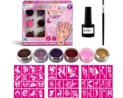 Craftiverse – Kit de Tatouages Pailletés – Édition Monster Truck – 36 Pochoirs – 6 Couleurs – Pochoirs de Maquillage – Kit Créatif – Activités Manuelles Garçons – Colle pour Paillettes – Notice Incluse