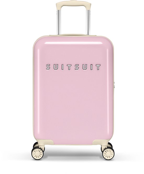 SUITSUIT Handbagage koffer 55x35x20 - Handbagage trolley - Lichtgewicht koffer - Reiskoffer - Veilig TSA cijferslot - Fabulous Fifties koffer Pink Dust - Roze