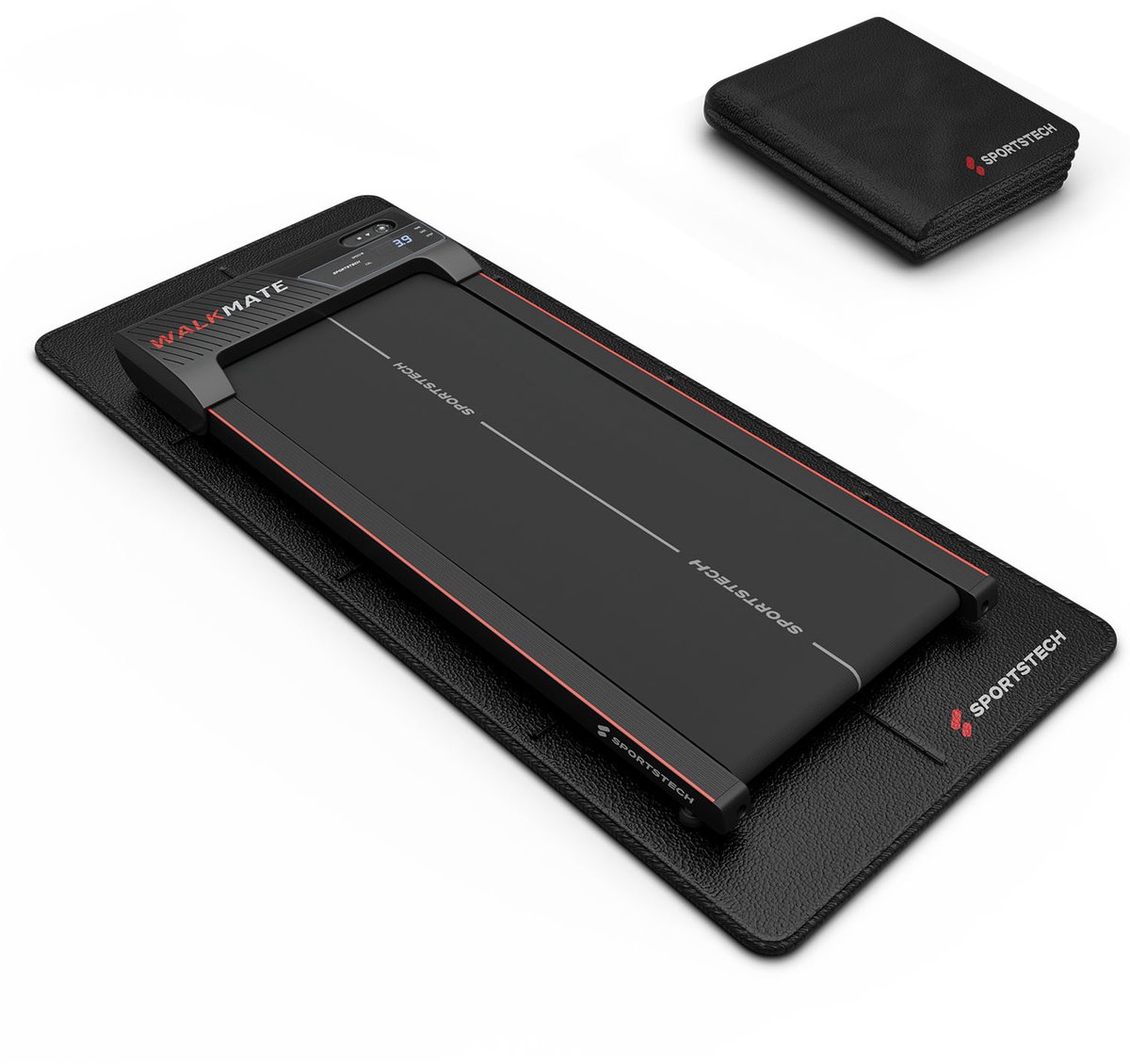 Sportstech opvouwbare vloerbeschermingsmat voor loopband – waterafstotende, geluidsarme fitnessmat 160×74 cm – 6 mm dikke BS300 sportmat voor loopband, hometrainer en thuisgym thumbnail 2