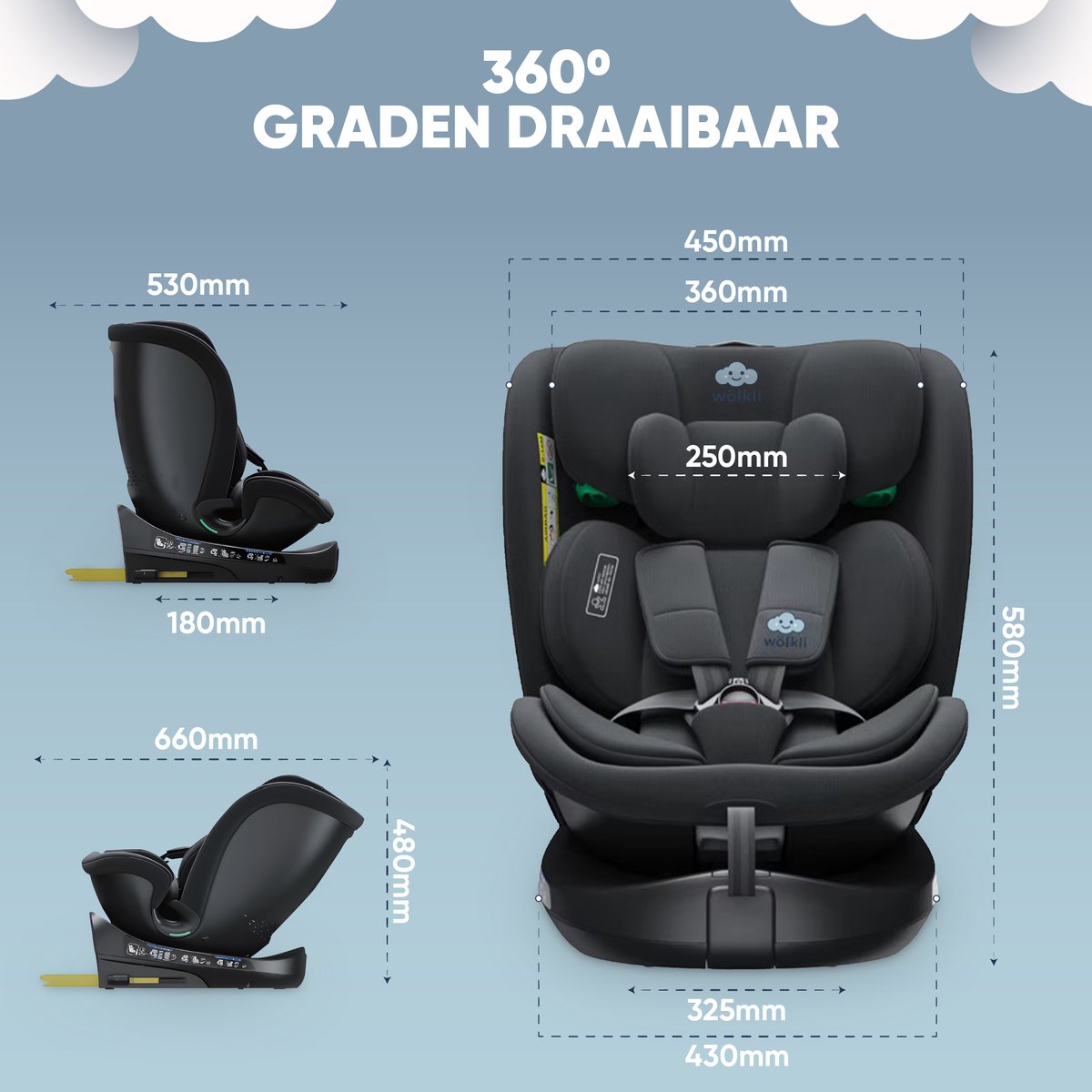 Wölkli 360 - 360° Draaibare Autostoel thumbnail 5