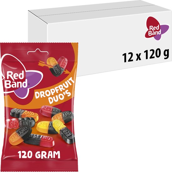 Red Band Dropfruit duo's - snoep - drop & fruitsmaak - 12x120g