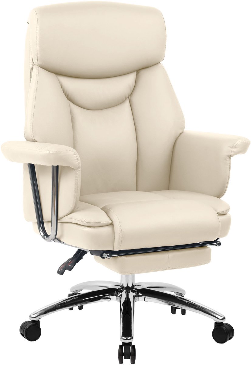 CLP Dahra Bureaustoel Ergonomisch met Voetensteun Creme - CLP - €194,90