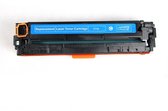 Vervangende laser tonercartridge 211A blauw met oranje accenten en tekst.