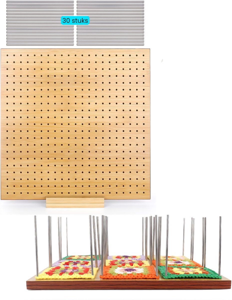 Somstyle Haakbord voor Granny Squares - 28 x 28 CM - Bord voor Haakwerk - Blokkeerbord Haken - Bruin — afbeelding 9