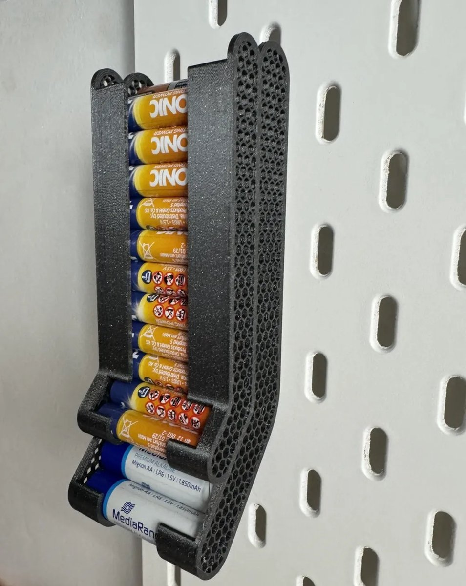 Panda Design Skadis Pro - Batterijhouder - IKEA SKÅDIS - AA Batterijen - AAA Batterijen - 3D Geprint