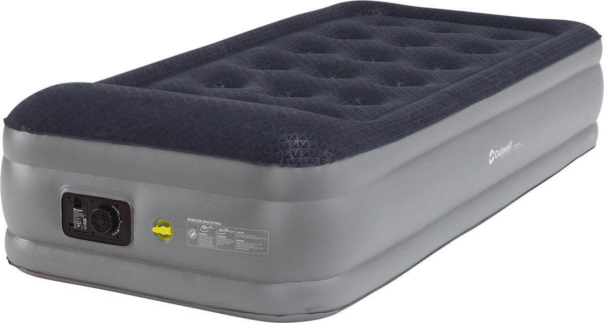 Outwell Flock Superior Single w/Built-in Pump Luchtbed Ingebouwde Pomp 45 cm Hoog 145 X 90 X 45 CM Blauw