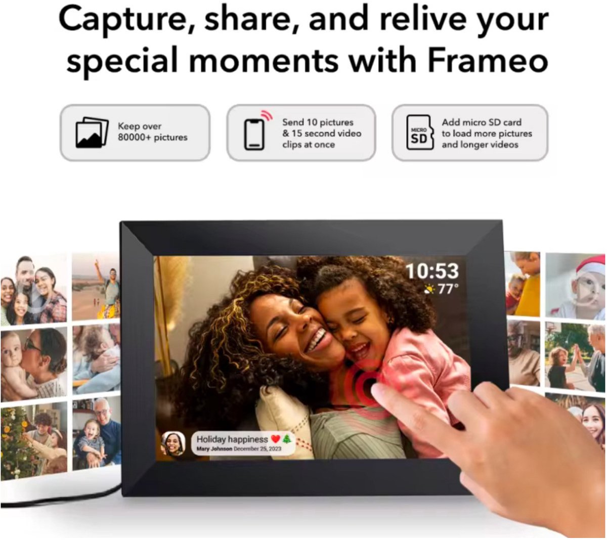 Digitale Fotolijst met WiFi - Frameo App Fotolijsten - afbeelding 2