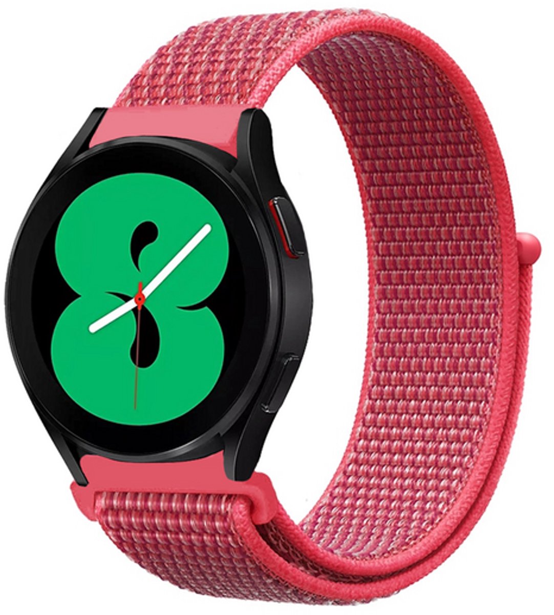 By Qubix - Sport Loop nylon bandje - Donkerroze - geschikt voor Huawei Watch 5 - 46mm
