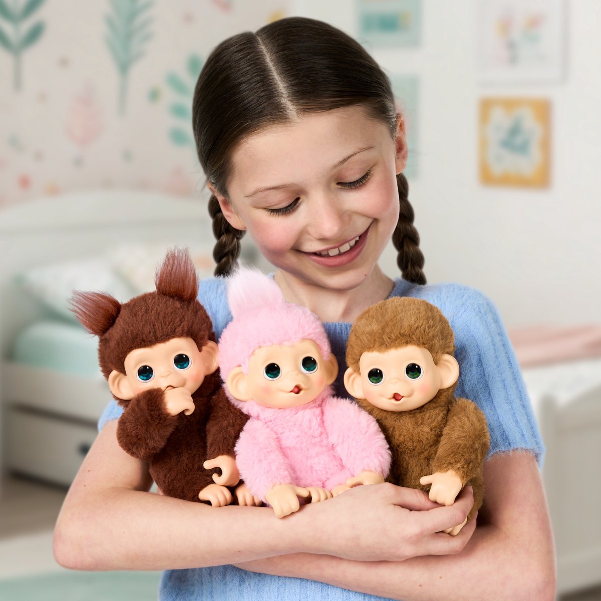 Little Live Pets - My Baby Monkey minis 'Chikki Cherry' baby-aapje - Interactieve pluchen knuffel — cadeau in Spellen & Speelgoed - foto 7