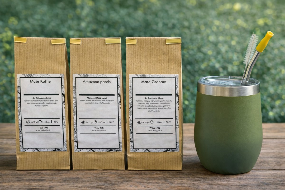 Maté Classic starterspakket, compleet met populaire Yerba Kalebas, Bombilla en drie smaken heerlijke Maté