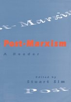 Boek met de titel "Post-Marxism: A Reader" op een blauwe achtergrond. De titel is in oranje letters en de ondertitel "A Reader" in grijze letters.