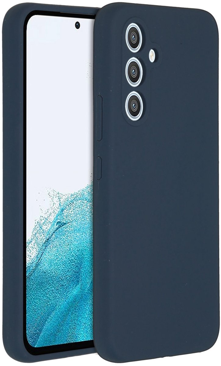 Accezz Hoesje Geschikt voor Samsung Galaxy A54 (5G) Hoesje Siliconen - Accezz Liquid Silicone Backcover - Donkerblauw