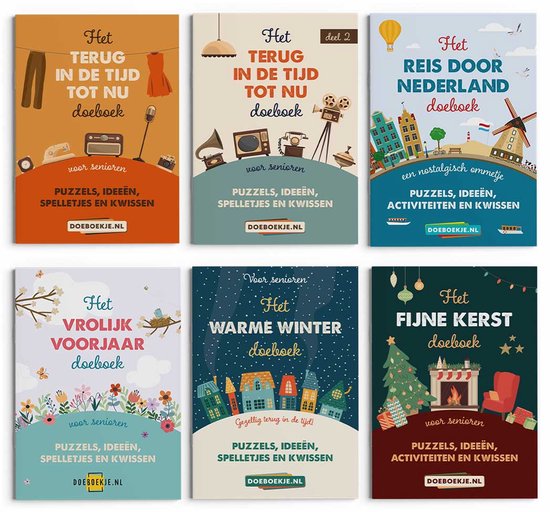 6 Doeboeken voor senioren - puzzelen, activiteiten, terug in de tijd - dagbesteding, ouderenzorg