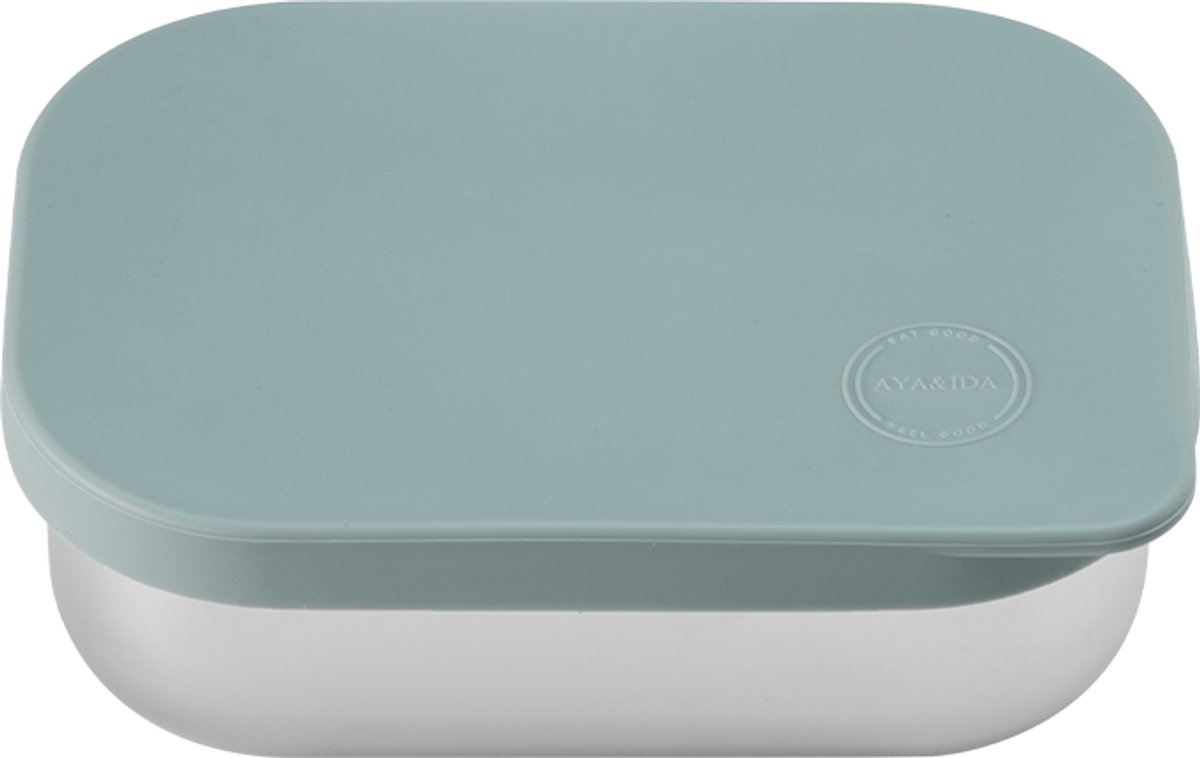 AYA&IDA - Lunch Box - opbergdoos - meenemen - brood - lunch - salade - RVS - siliconen deksel - 900ml - MINT GREEN