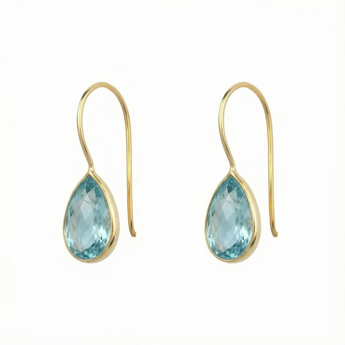 Dames Oorbellen Goudkleurig Aquamarijn Druppel (14K Gold Plated) | cadeau dames