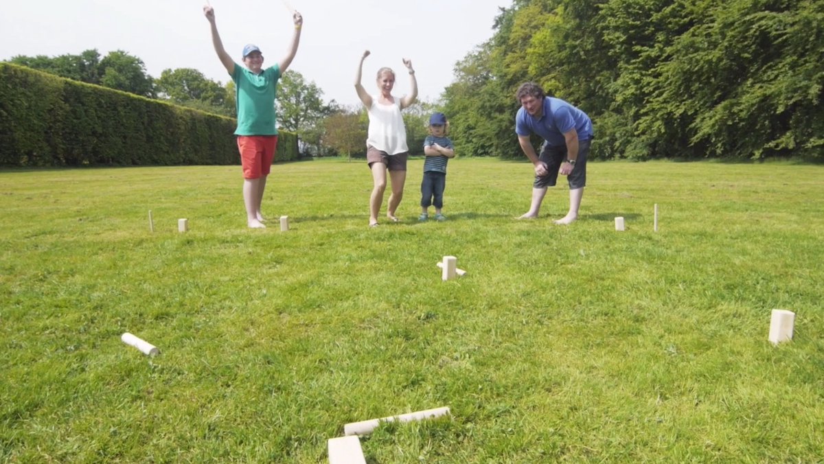 Bex Kubb Basic – Zweeds Vikingschaak – Toegankelijk Buitenspel – FSC Grenenhout – Koning Met Houtkleurige Kroon – Vanaf 8 Jaar – Inclusief Opbergnet Met Trekkoord — afbeelding 6