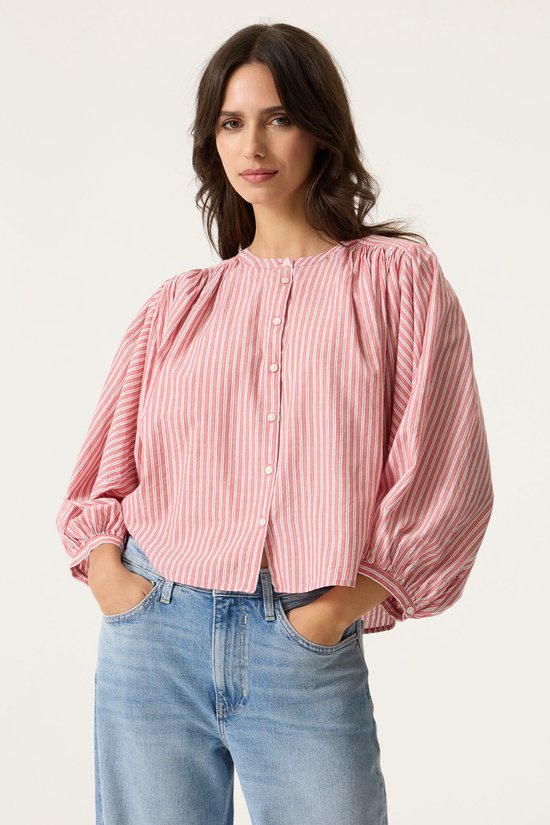 GARCIA Dames Effen Blouse Roze Lange mouw