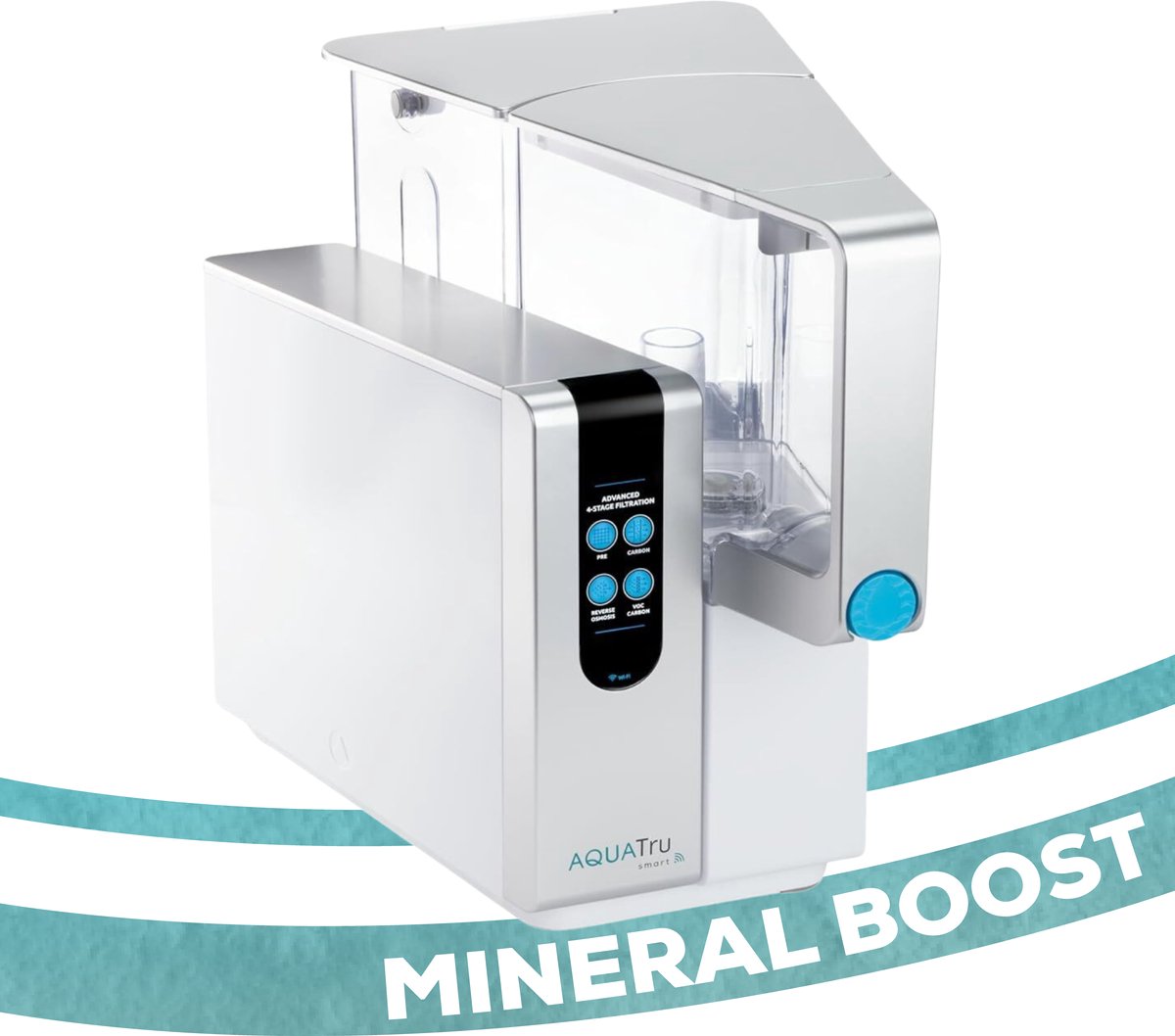 AquaTru Classic Mineral Boost/ Alkaline waterzuiveraar - 4-staps omgekeerd osmose waterfilter volledige set (2.7 liter capaciteit)