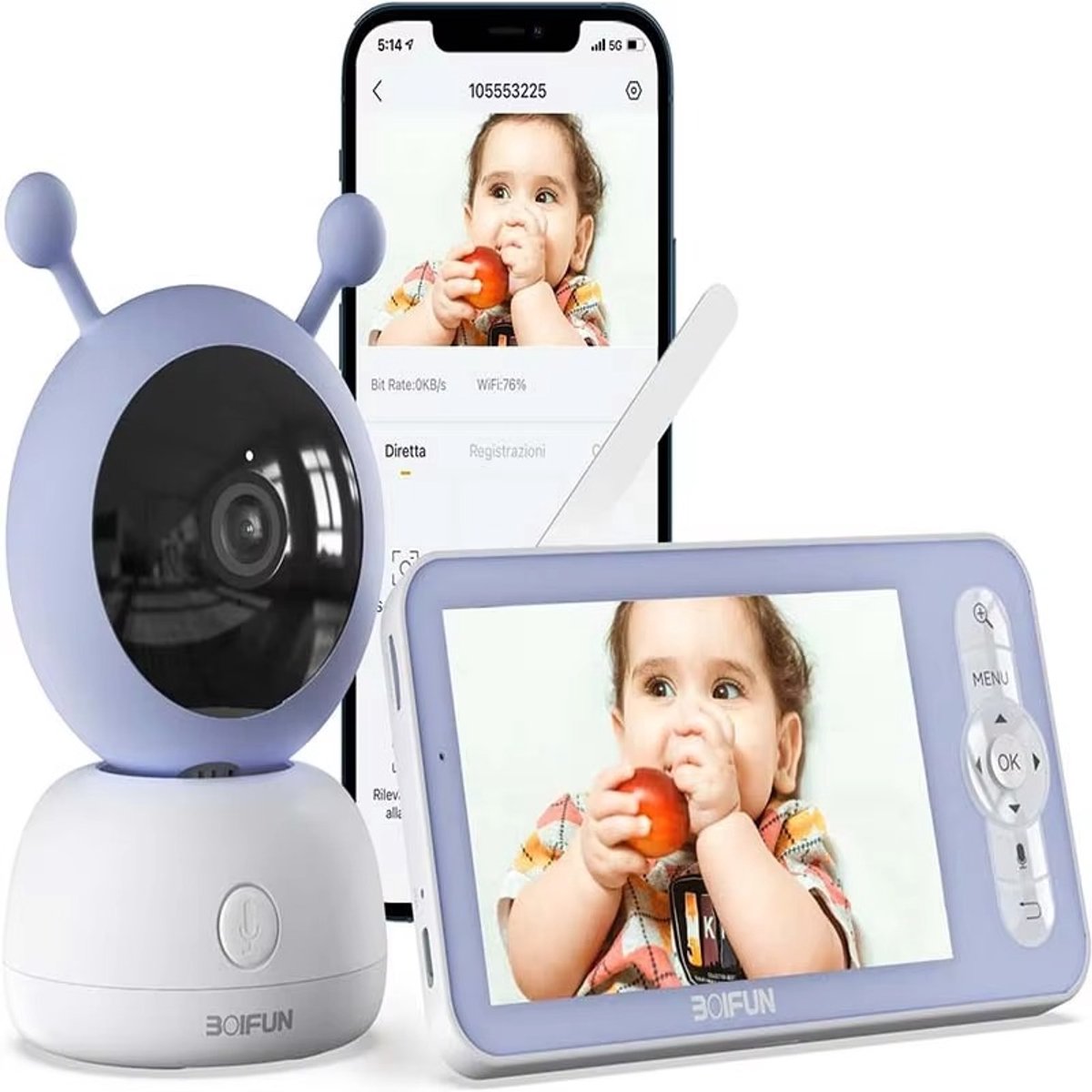 Molain Babyfoon met Camera 2K - 360º Rotatie & Nachtzicht - Informatie niet beschikbaar - €139,00