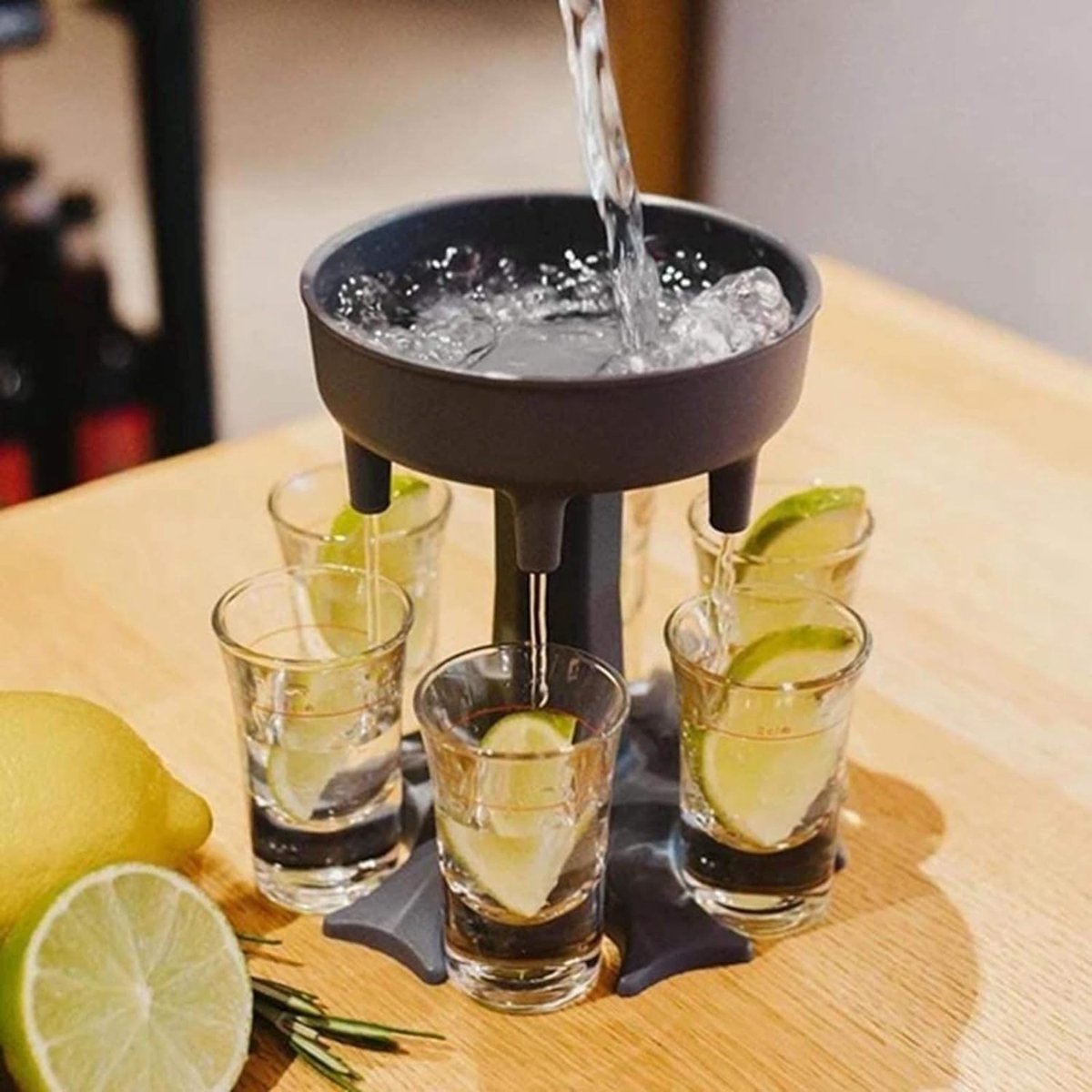 Wijndispenser, feestdispenser, wijnschenker, rond - grijs