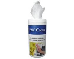 Elix Clean Lingettes de Nettoyage 100 pièces | Lingettes Nettoyantes Humides pour Moniteur, Clavier & Électronique | Antistatique, Sans Alcool & Odeur Fraîche