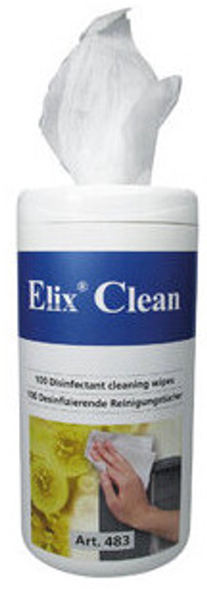 Elix Clean Reinigingsdoekjes 100 stuks | Vochtige Cleaning Wipes voor Monitor, Toetsenbord & Elektronica | Antistatisch, Alcoholvrij & Frisse Geur