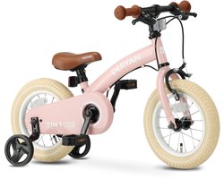 Deryan Luxe Kinderfiets 12 inch - 3 in 1 - loopfiets - Roze