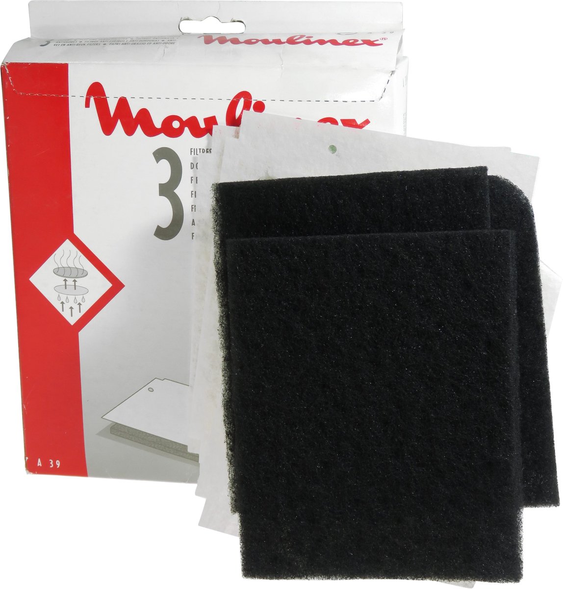 3 stuks Moulinex anti-vet en anti-reukfilters voor friteuses type A39