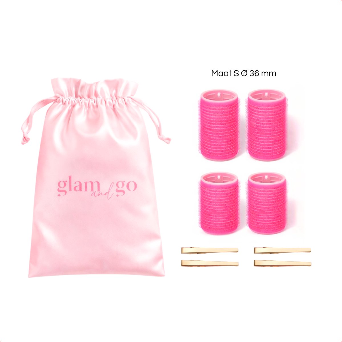 Glam and Go Krulspelden - Haarrollers en haarklemmen - Haar rollers - Kleefrollers- Hair Rollers & Clips - 36 mm