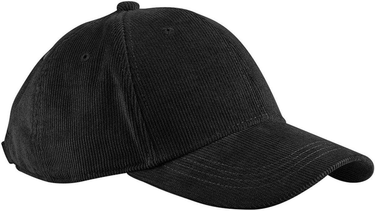 Corduroy Baseball pet – 100% Biologisch Katoen – Unisex – Duurzaam - zwart - cord cap