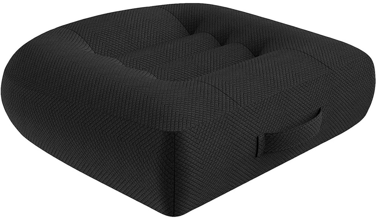Verhogend Zitkussen voor Volwassenen - Ergonomisch - 12 cm Comfort Verhoger - Ideaal voor Auto, Bureau en Eetkamerstoel - Zwart