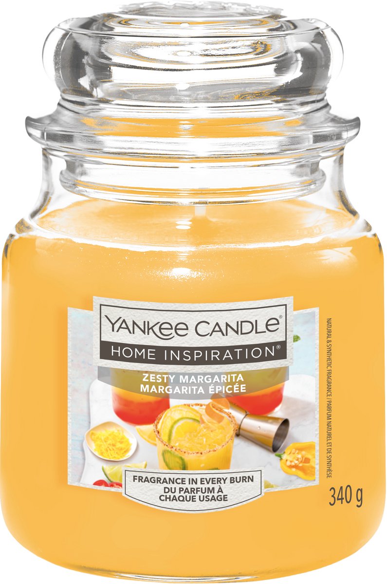 Yankee Candle Home Inspiration - Zesty Margarita Medium Jar - tot 75 branduren Geel