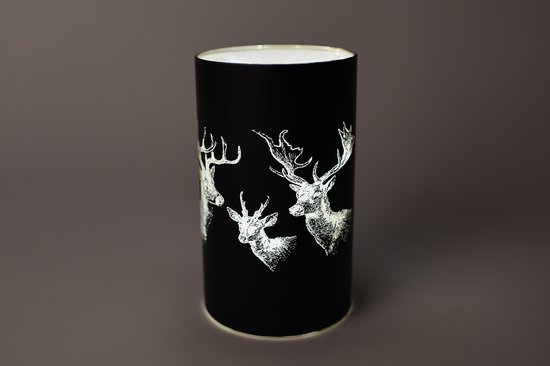 Sfeerverlichting LED Hert mat zwart glas decoratie 9x9x15cm. van VAN MANEN — afbeelding 3